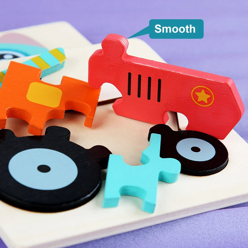 Buntes 3D-Holzpuzzle – Das coole Lern- & Knobelspiel für kleine Entdecker!