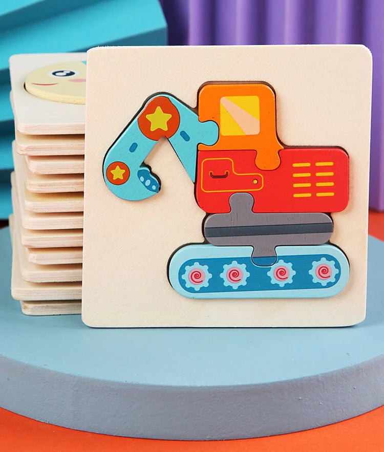 Buntes 3D-Holzpuzzle – Das coole Lern- & Knobelspiel für kleine Entdecker!