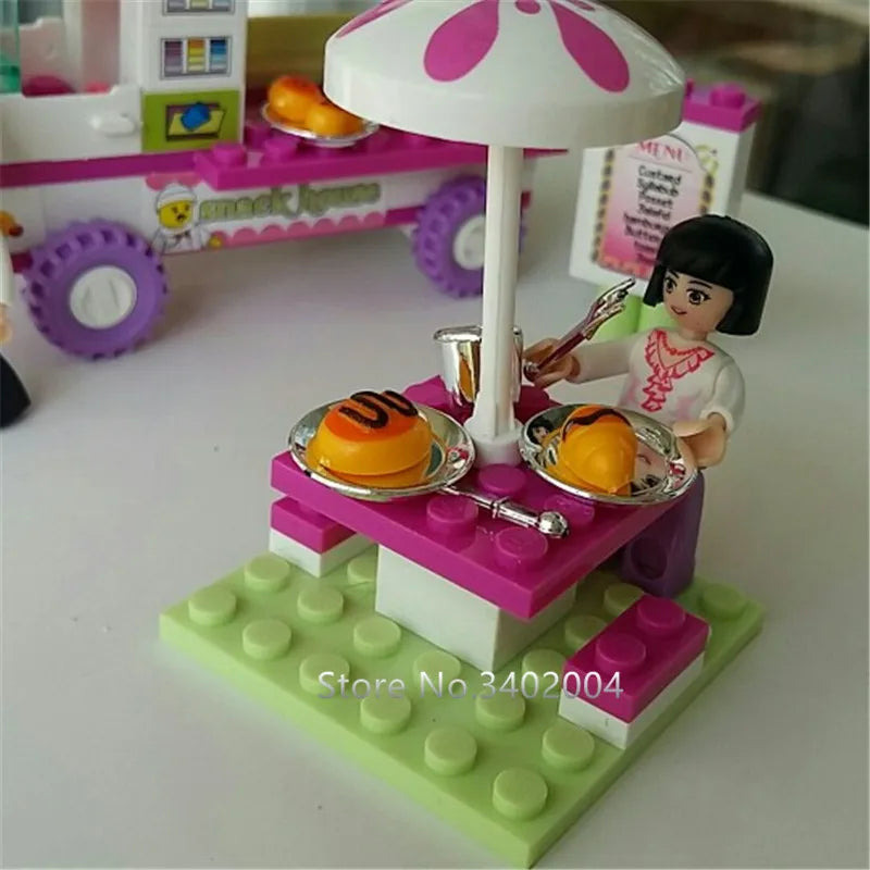 102-teiliges Bausteine-Set „Stadt und Abenteuer“ – Kreatives Bauspielzeug mit Van, Snack-Haus, Auto, Hund und Figuren für Kinder, tolles Weihnachtsgeschenk
