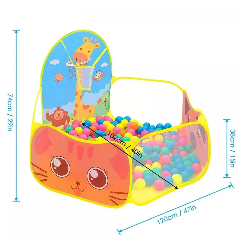 Ballbecken mit Korb ( 1,2 Meter ) – Das coole Indoor- und Outdoor-Spielzeug für Kinder.