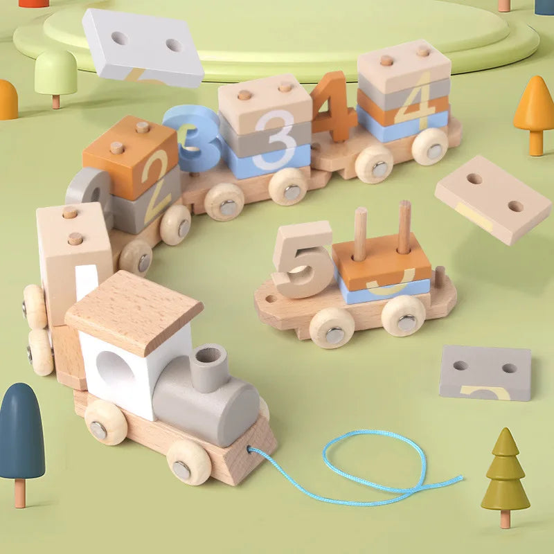 Montessori-Holzzug – Pädagogisches Spielzeug zum Zahlenlernen