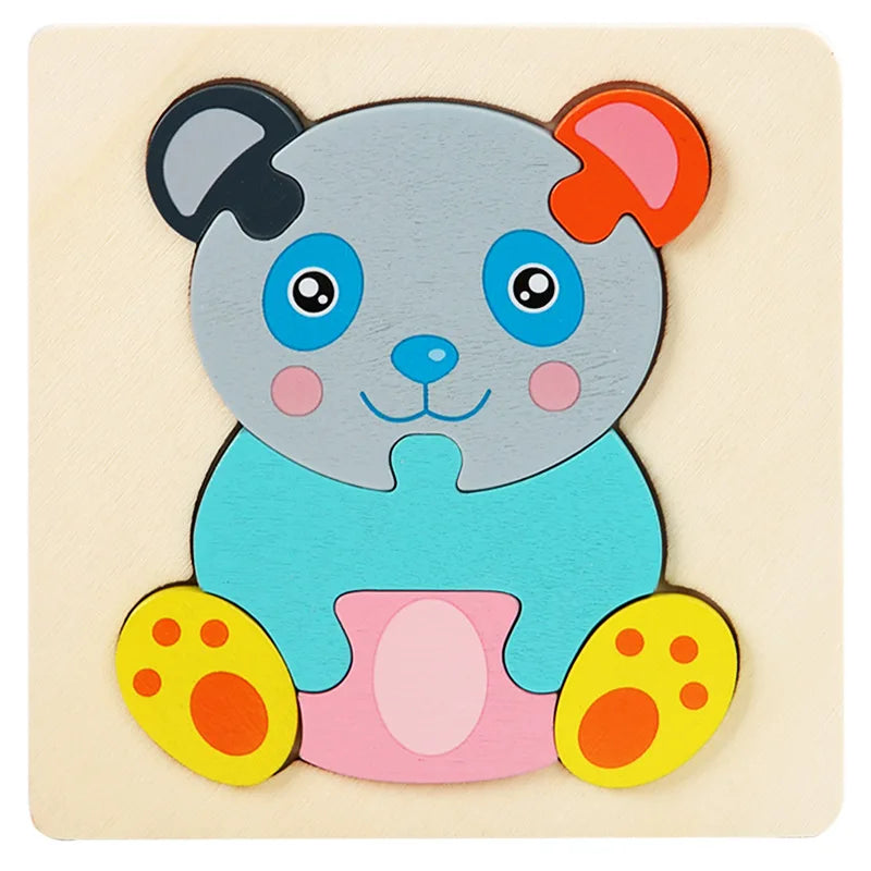Buntes 3D-Holzpuzzle – Das coole Lern- & Knobelspiel für kleine Entdecker!