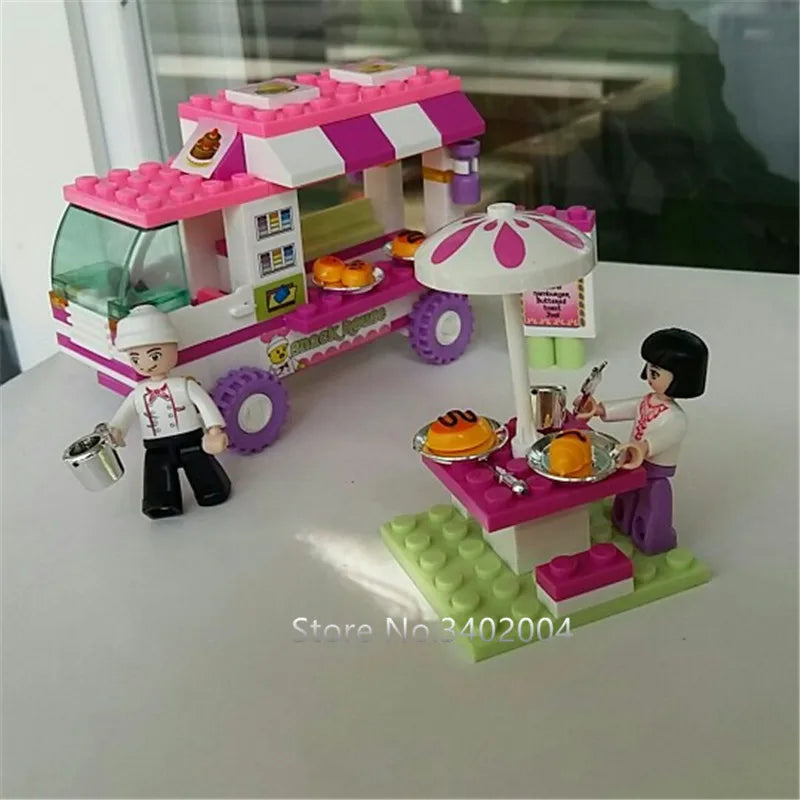 102-teiliges Bausteine-Set „Stadt und Abenteuer“ – Kreatives Bauspielzeug mit Van, Snack-Haus, Auto, Hund und Figuren für Kinder, tolles Weihnachtsgeschenk