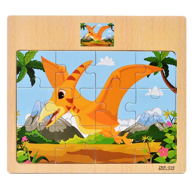 12/9 Stück Holzpuzzle für Kinder – Spaß, Lernen & Kreativität mit Fahrzeugen & Tieren