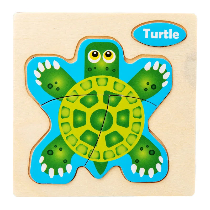 3D Holzpuzzle für Kinder – Cartoon Tier- und Verkehrsmotive, Montessori-Spielzeug, Förderung der Intelligenz, Frühzeitiges Lernen und Pädagogisches Holzspielzeug