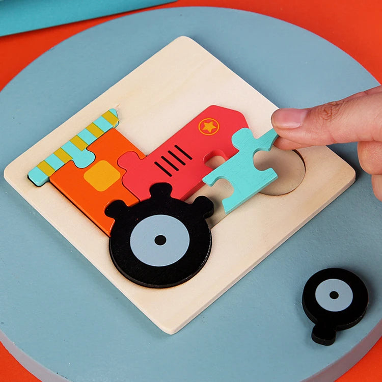 Buntes 3D-Holzpuzzle – Das coole Lern- & Knobelspiel für kleine Entdecker!