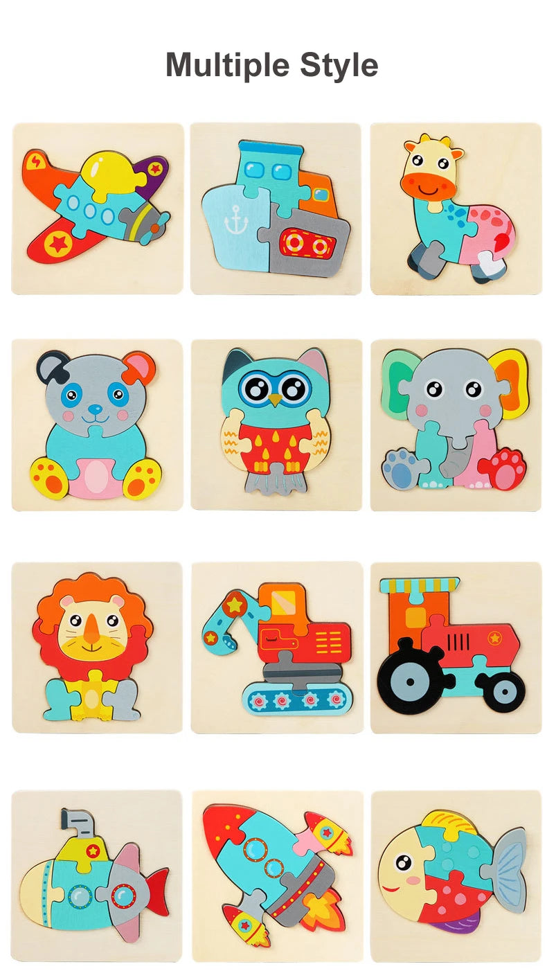 Buntes 3D-Holzpuzzle – Das coole Lern- & Knobelspiel für kleine Entdecker!
