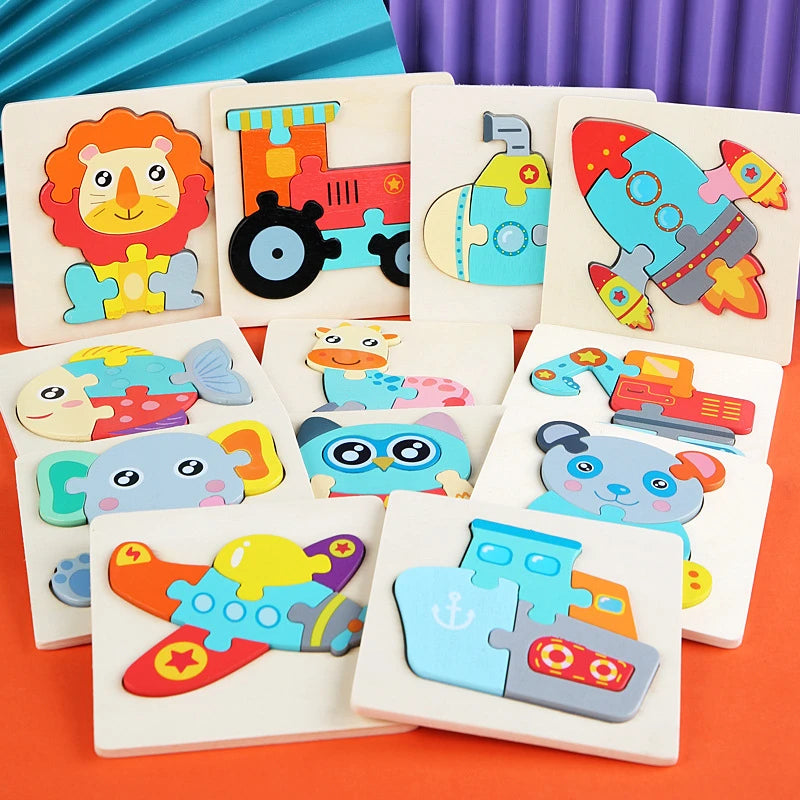 Buntes 3D-Holzpuzzle – Das coole Lern- & Knobelspiel für kleine Entdecker!
