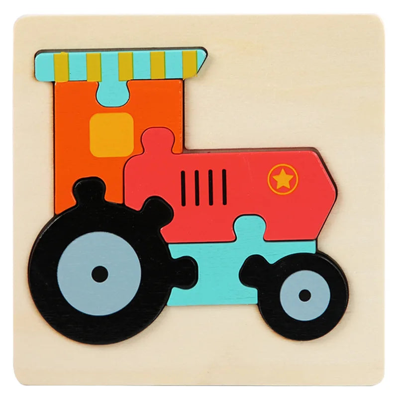 Buntes 3D-Holzpuzzle – Das coole Lern- & Knobelspiel für kleine Entdecker!