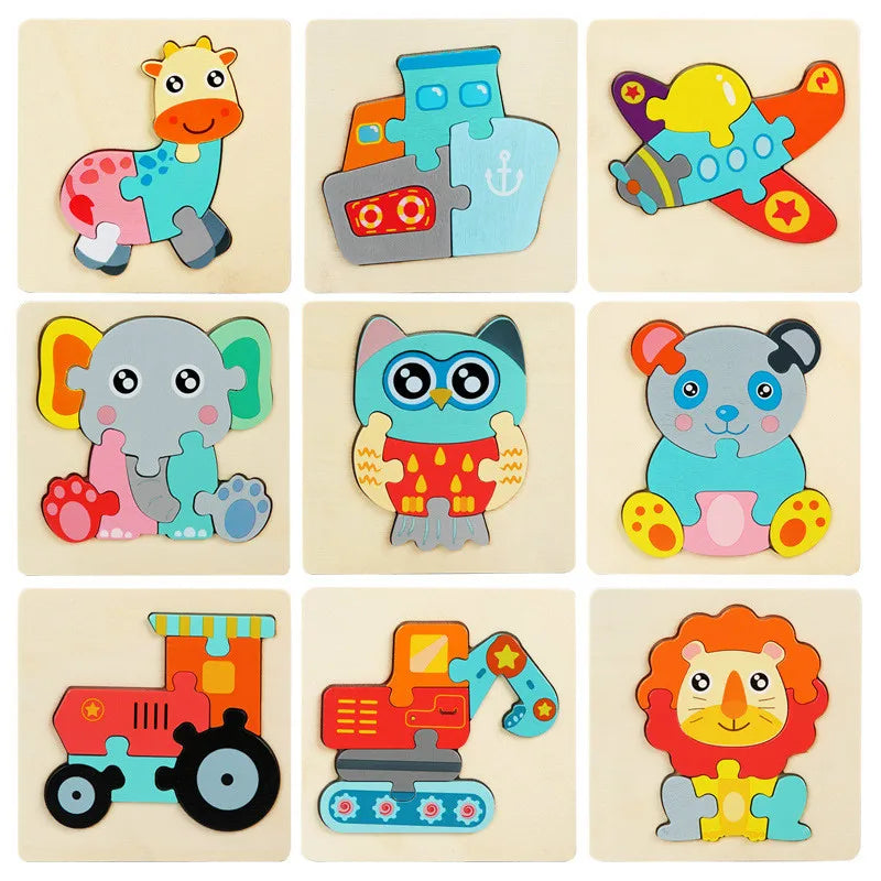 Buntes 3D-Holzpuzzle – Das coole Lern- & Knobelspiel für kleine Entdecker!