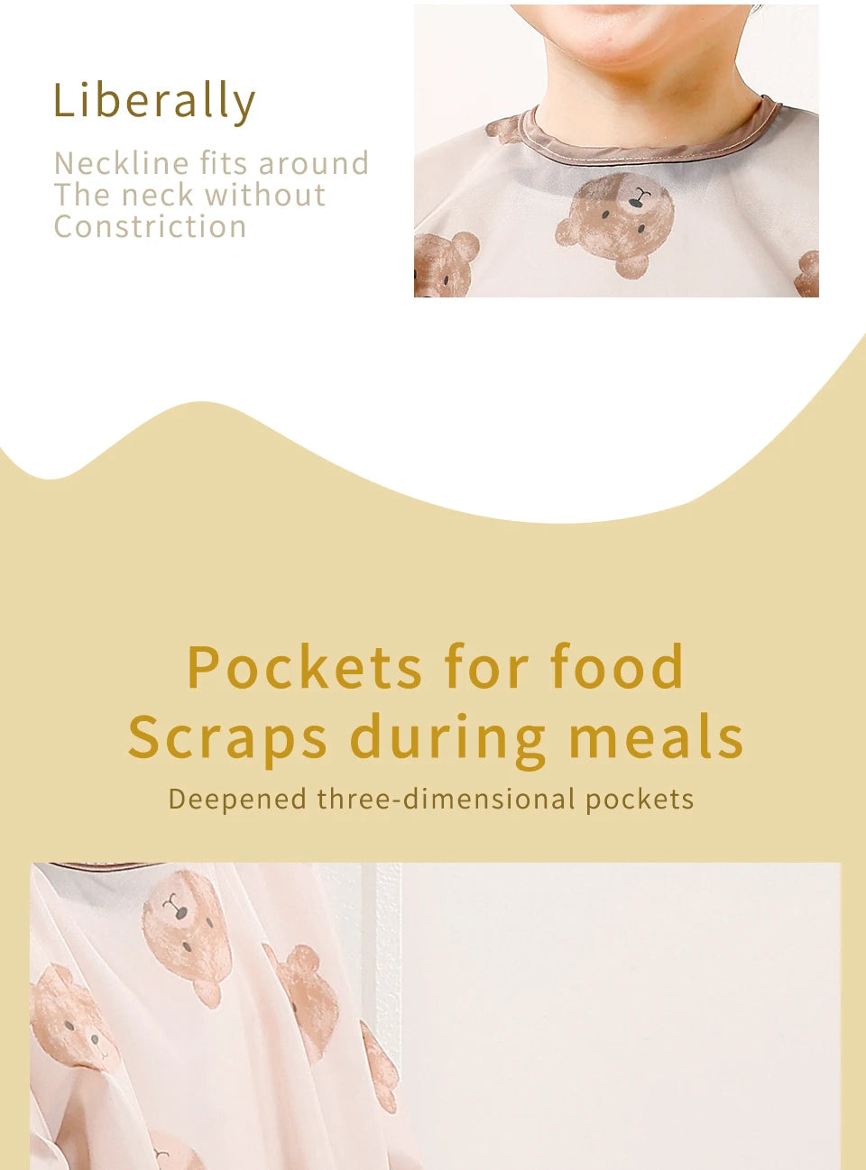 Elinfant Baby / Kleinkind Langarm-Lätzchen – Das praktische All-in-One Wasserdichte Lätzchen für Babys!