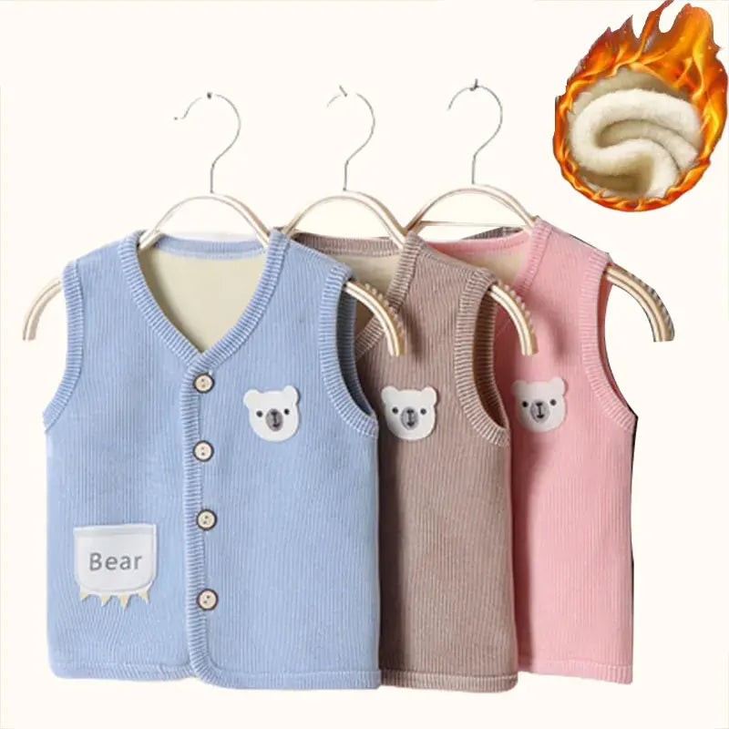Warme Kinderweste für Jungen und Mädchen – Verdickte Samtweste mit Futter, für Herbst und Winter, leichtes Jacken-Design