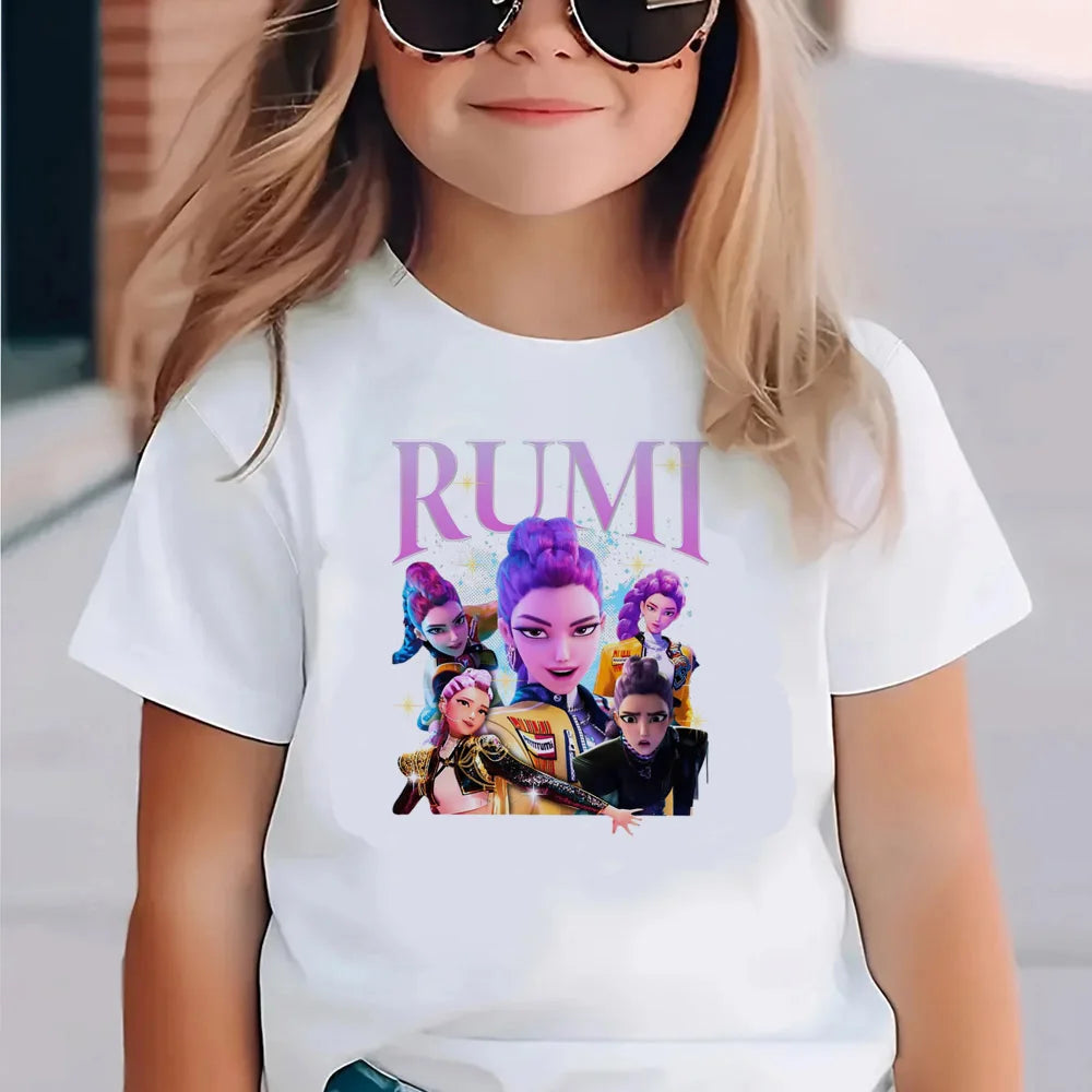 Kinder T-Shirt „Kpop Demon Hunters“ – Cooles T-Shirt im Harajuku-Stil