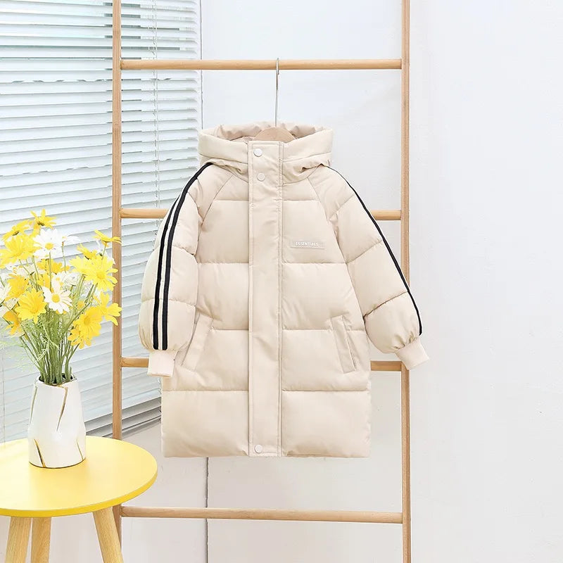 Kate's Dream Warme Baumwolljacke für Kinder – Gefütterter Wintermantel mit Kapuzeaumwolle Gefütterte Mäntel Kinder Lange Unten Herbst Winter Teen Baumwolle Kleidung Oberbekleidung Große Kinder Verdicken warme Jacke