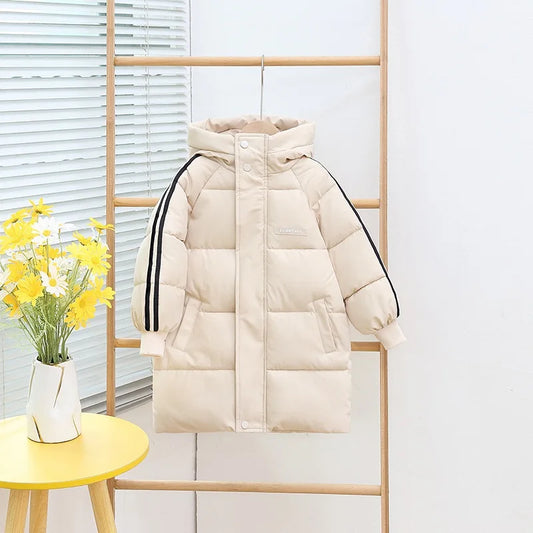 Kate's Dream Warme Baumwolljacke für Kinder – Gefütterter Wintermantel mit Kapuzeaumwolle Gefütterte Mäntel Kinder Lange Unten Herbst Winter Teen Baumwolle Kleidung Oberbekleidung Große Kinder Verdicken warme Jacke