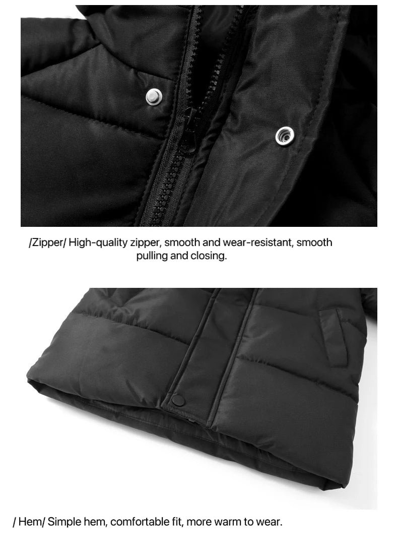 Kate's Dream Warme Baumwolljacke für Kinder – Gefütterter Wintermantel mit Kapuzeaumwolle Gefütterte Mäntel Kinder Lange Unten Herbst Winter Teen Baumwolle Kleidung Oberbekleidung Große Kinder Verdicken warme Jacke