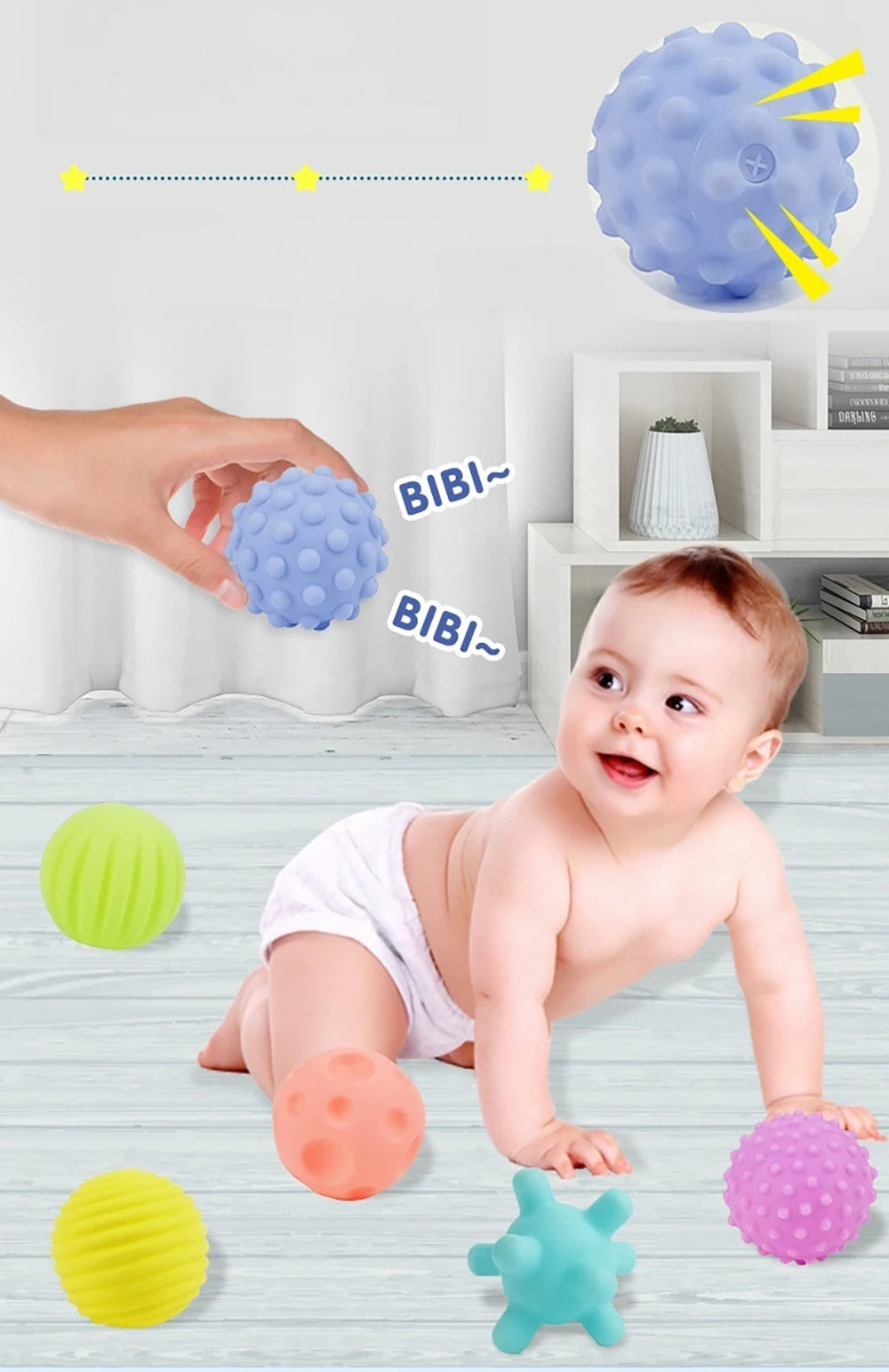 6 Stück strukturierte Multi-Ball-Set entwickeln taktile Sinne Spielzeug Baby Touch Hand Ball Spielzeug Training Ball Massage weiche Bälle Kinder Geschenke