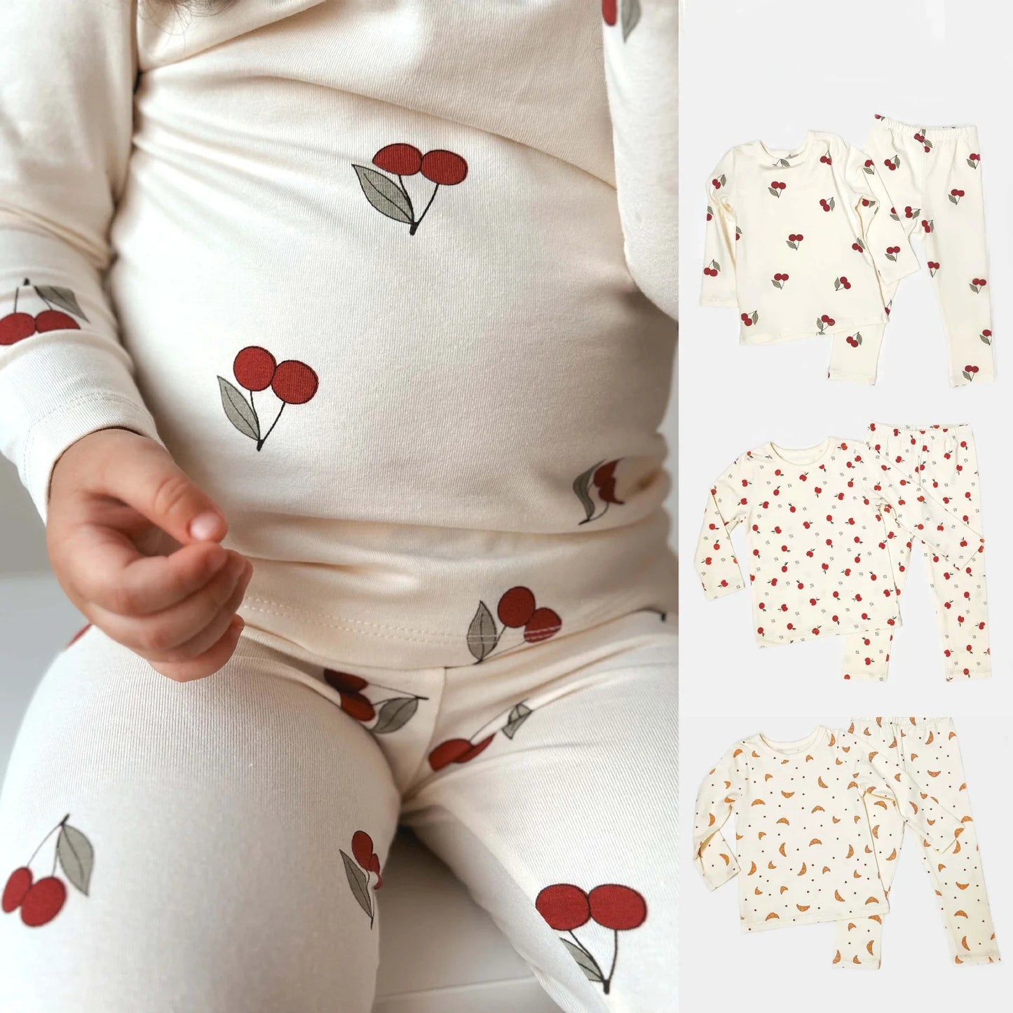 Kinder-Pyjama-Set – Weiche Homewear aus Baumwolle mit Früchte-Print