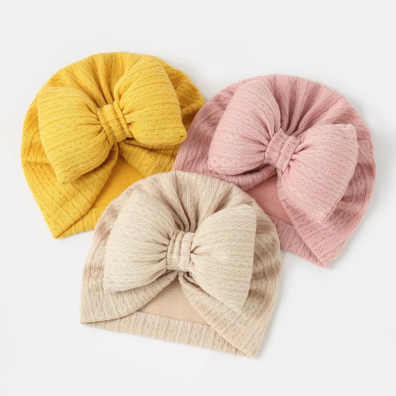 Weicher Baby-Turban mit Schleife – Süße Mütze für Neugeborene & Kleinkinder
