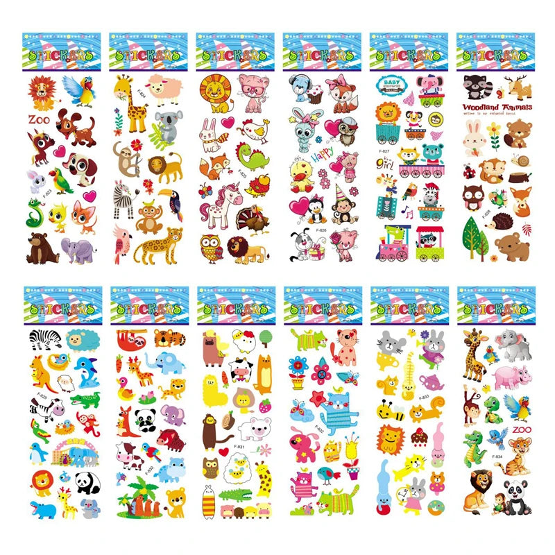 5 Blatt Bauschige Kinderaufkleber – Perfekt für Geburtstag, Weihnachten & Co.!