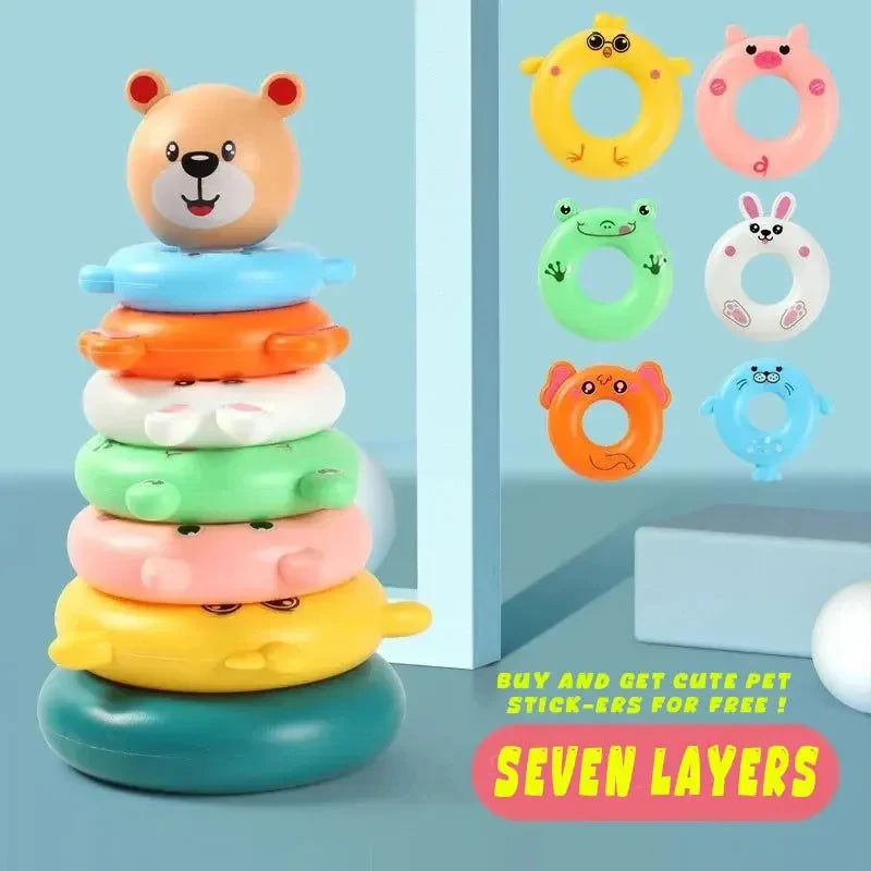 Montessori Regenbogen-Spinturm – Pädagogisches Steck- und Drehspiel für Kinder