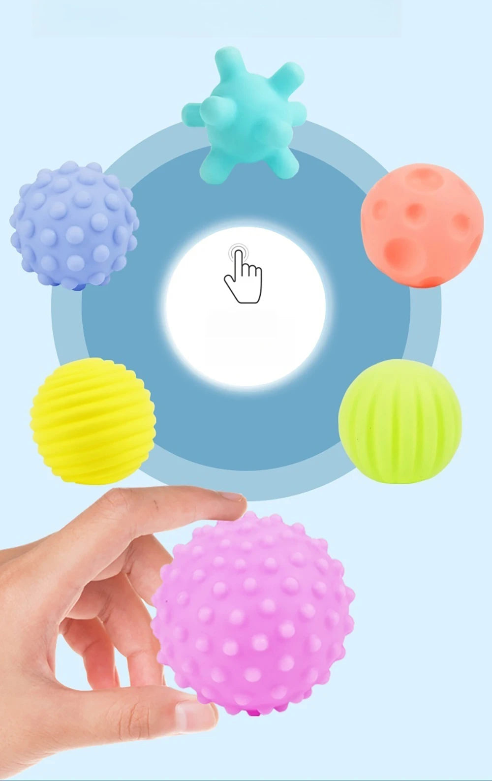 6 Stück strukturierte Multi-Ball-Set entwickeln taktile Sinne Spielzeug Baby Touch Hand Ball Spielzeug Training Ball Massage weiche Bälle Kinder Geschenke