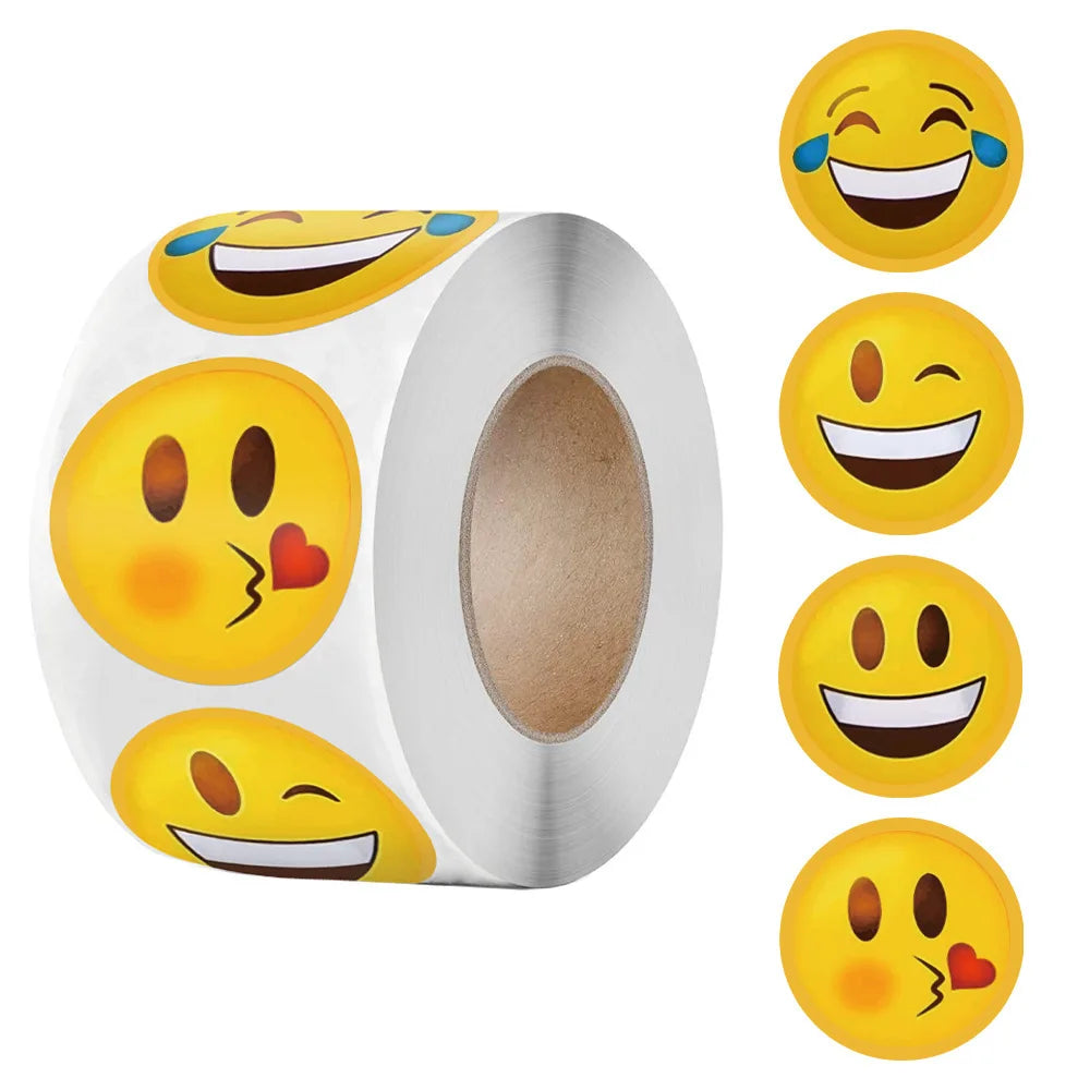 500 Stück Cartoon Smileys-Gesicht-Belohnungsaufkleber – Lustige Motivations-Aufkleber für Kinder!