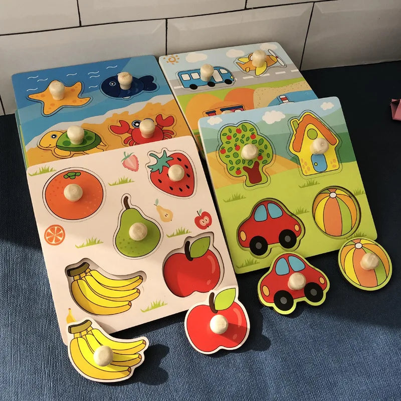 Montessori Holzspielzeug für Babys (1-3 Jahre) – Lernpuzzle & Entwicklungsspiel für kleine Entdecker!