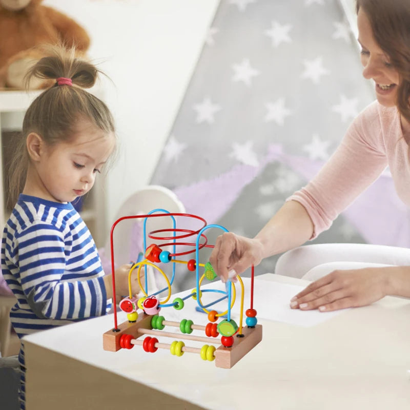Montessori Holz Achterbahn & Perlenlabyrinth – Das clevere Lernspielzeug für kleine Mathe-Entdecker!