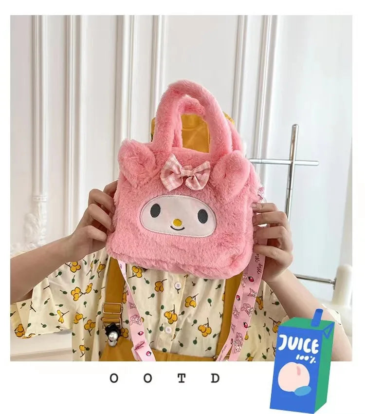 Hello Kitty Sanrio Kawaii Plüsch-Tasche – Tragbare Umhängetasche, Kosmetiktasche & Geschenk für Mädchen & Damen