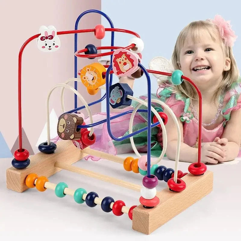 Montessori Holz Achterbahn & Perlenlabyrinth – Das clevere Lernspielzeug für kleine Mathe-Entdecker!