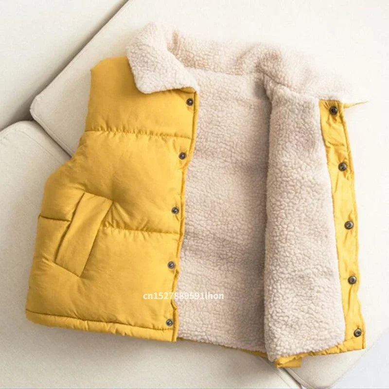 Warme Weste für Jungen & Mädchen – Ärmellose Jacke mit Kapuze