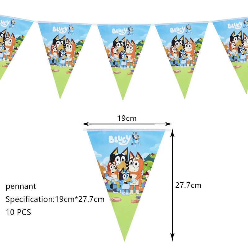 Bluey Geburtstag Deko-Set – Ballons & Partyzubehör für Kinder