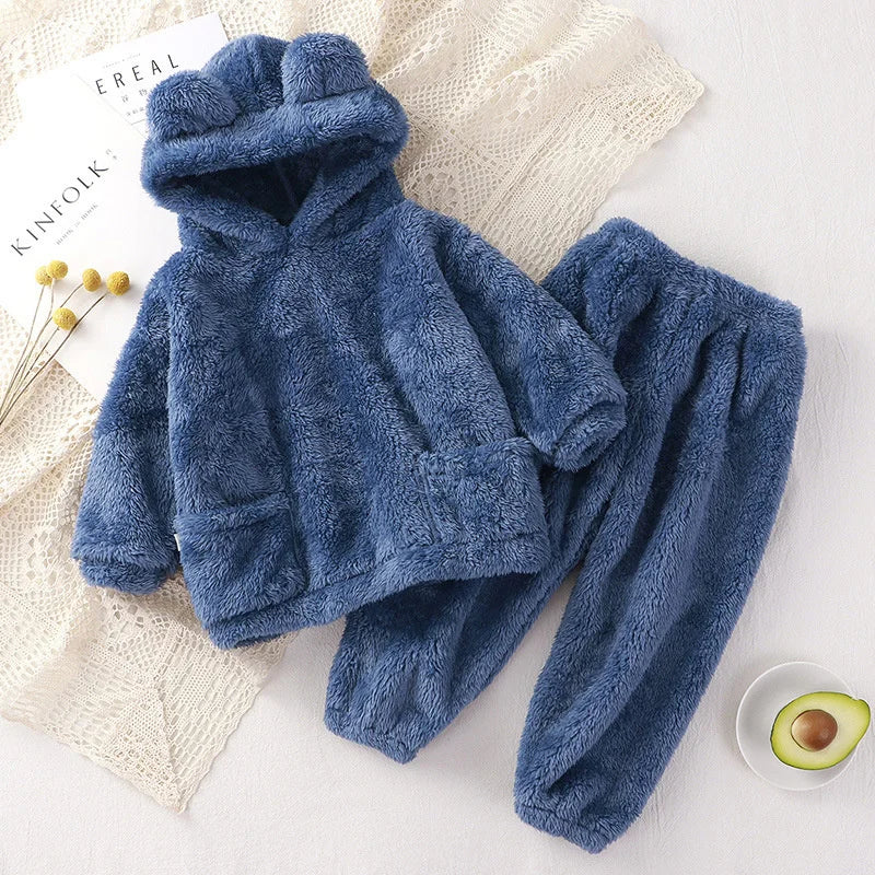 Chilliger Fleeceanzug – Dickes Fleece-Set mit Kapuze für Herbst & Winter