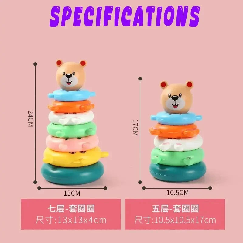 Montessori Regenbogen-Spinturm – Pädagogisches Steck- und Drehspiel für Kinder