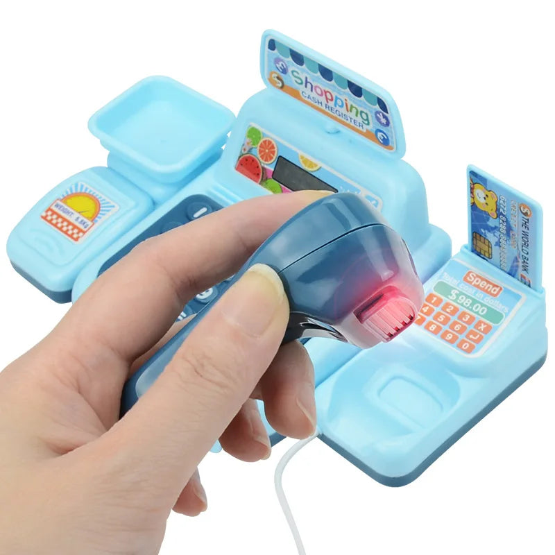 Elektronisches Supermarkt-Kassierer-Set – Simulationsspielzeug mit Beleuchtung und Soundeffekten, Spielzeug für Einkaufsladen, Verkaufsstand, Spielzeug für Kinder zum Rollenspiel