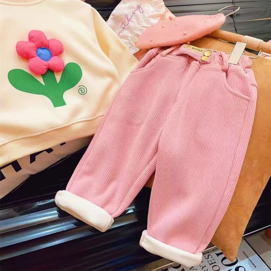 Warme Cord-Hose – Lässige Freizeithose für Kinder mit hohem Bund
