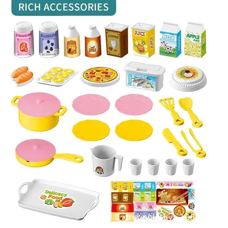 Mini Spielzeukgüche Spielset – DIY Kochen, Lebensmittel, Geschirr und Rollenspiel für Kinder,  tolles Geschenk für Jungen und Mädchen ( Bitte beachten Sie die Größenangabe )