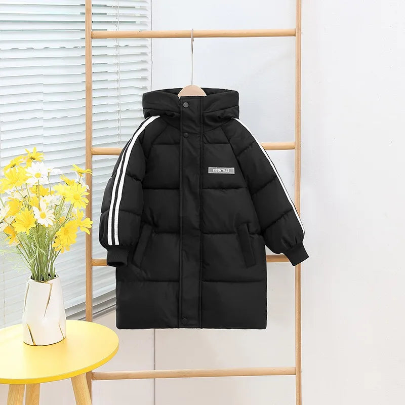 Kate's Dream Warme Baumwolljacke für Kinder – Gefütterter Wintermantel mit Kapuzeaumwolle Gefütterte Mäntel Kinder Lange Unten Herbst Winter Teen Baumwolle Kleidung Oberbekleidung Große Kinder Verdicken warme Jacke
