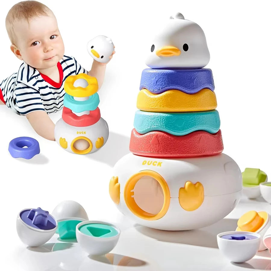 Montessori Regenbogen-Spinturm – Pädagogisches Steck- und Drehspiel für Kinder