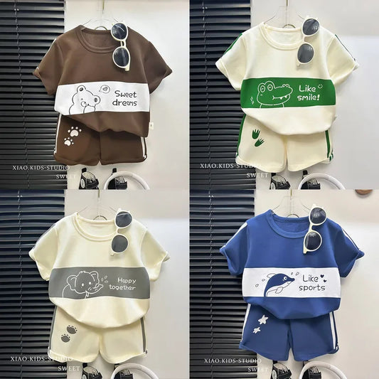 Gestreiftes Sommer-Set für Kinder – Kurzarm-Shirt & Shorts