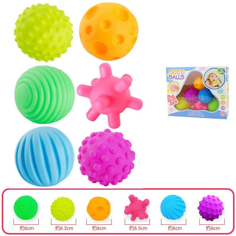 6 Stück strukturierte Multi-Ball-Set entwickeln taktile Sinne Spielzeug Baby Touch Hand Ball Spielzeug Training Ball Massage weiche Bälle Kinder Geschenke