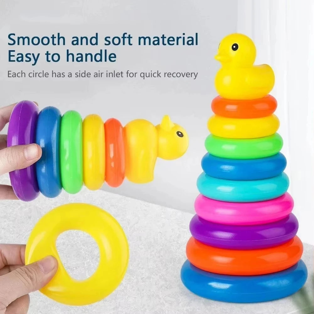 Montessori Regenbogen-Spinturm – Pädagogisches Steck- und Drehspiel für Kinder