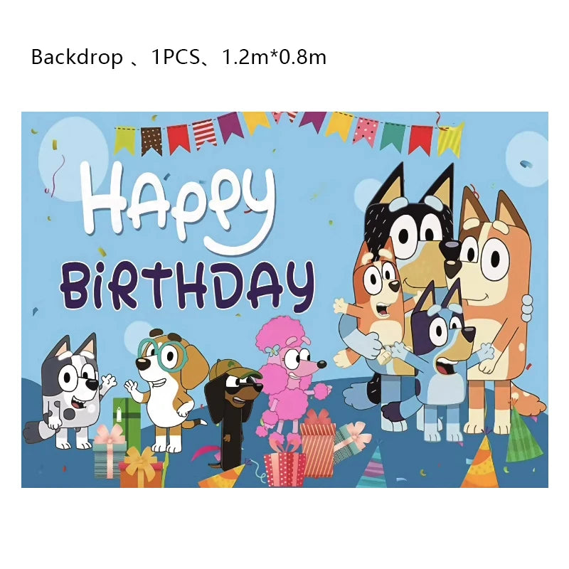 Bluey Geburtstag Deko-Set – Ballons & Partyzubehör für Kinder