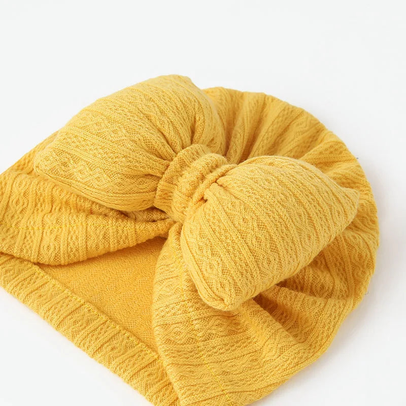 Weicher Baby-Turban mit Schleife – Süße Mütze für Neugeborene & Kleinkinder