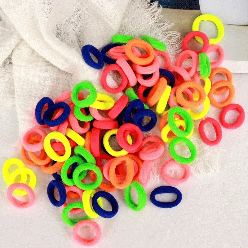 200er Set Bunte Haargummis – Elastische Haarbänder für Kinder