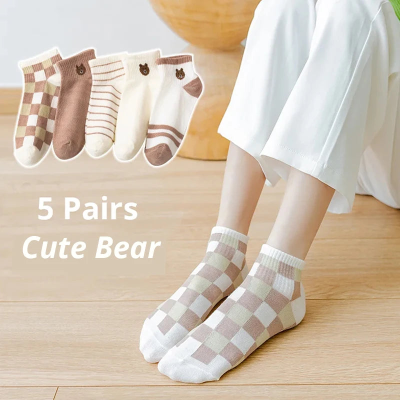 5/10/20 Kinder kurze Röhrensocken mit verschiedenen Motiven – Trendige, dünne Socken für alle Jahreszeiten, niedrig geschnitten, modisches Style-Accessoire