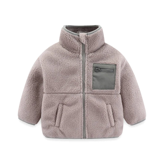 Stylishe & Warme Fleece-Jacke für Kinder  – Plüsch-Mantel mit Reißverschluss für Herbst & Winter