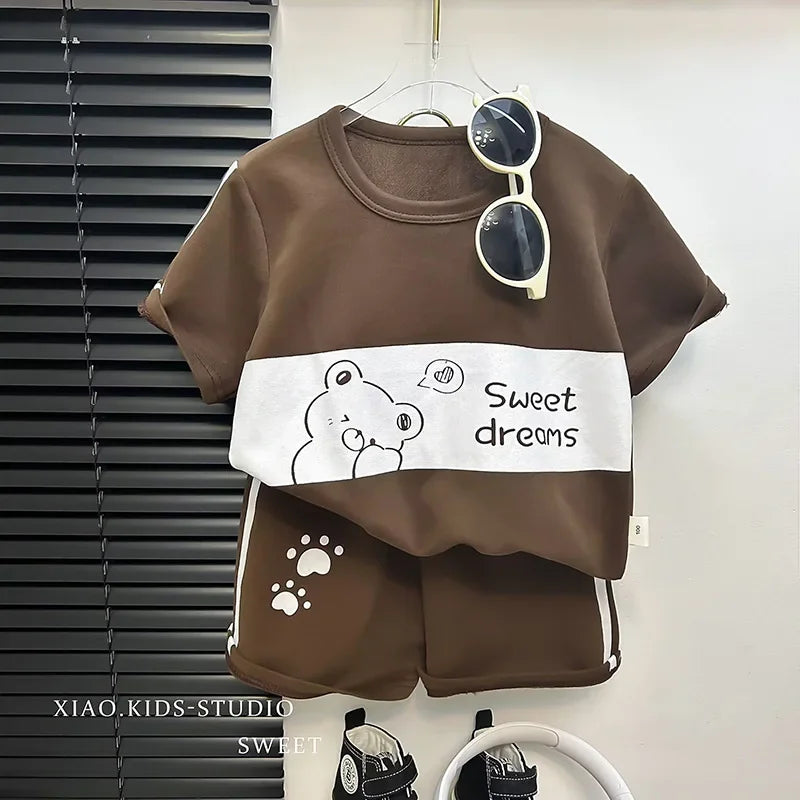 Gestreiftes Sommer-Set für Kinder – Kurzarm-Shirt & Shorts