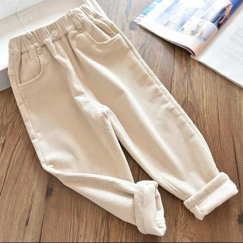 Warme Cord-Hose – Lässige Freizeithose für Kinder mit hohem Bund